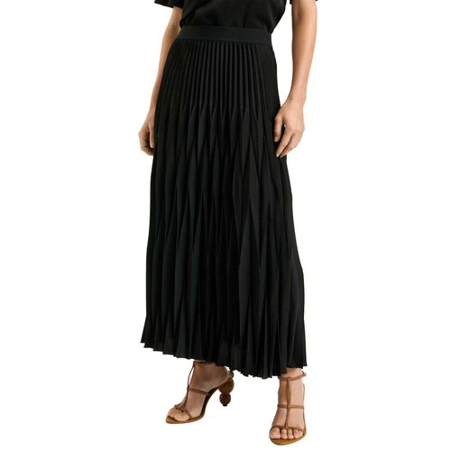 Veronika Maine Satin Georgette Pleated Midi Skirt